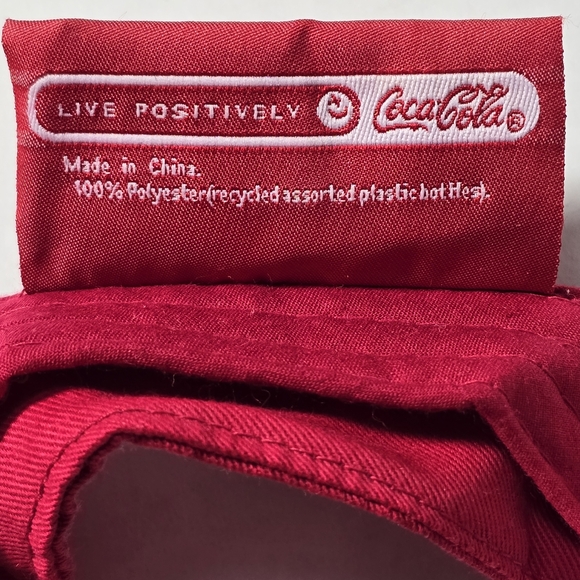 Caps Hats Snapbacks Red Coca Cola Branded Visor Recycled Bottles, - Picture 14 of 14